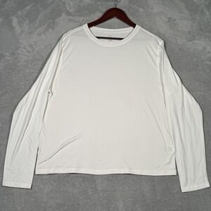 Rhoback Shirt Womens XXL White Long Sleeve Performance Golf Top Tee Drift